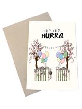 Mouse & Pen Kort - Hip Hip Hurra (A6)